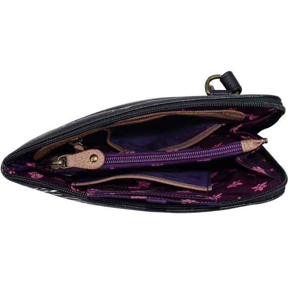 Anuschka 493 PKL Shoulder Bag- Playful Zebras